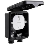 Smartwares Plug & Connect Interrupteur encastrable extérieur avec boîte de dérivation - 1 canal - Pour le contrôle de l’éclairage extérieur - Jusqu’à 1000 W - Portée sans fil jusqu’à 30 m - SH4-90451