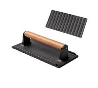 Smash Burger Grill Press, batterie de cuisine avec manche en bois de fer, presse à viande antiadhésive avec poignée ergonomique, outil de grillade robuste, accessoire de cuisine pour barbecue, équipem