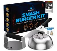 Smash Burger Kit professionnel en acier inoxydable 304 Premium - Kit Smash Burger certifié UE avec registre sanitaire pour restaurants - Kit de Smash burger pour maison avec smasher aplasta hamburgers