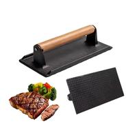 Smash Burger Presse - Bois Fer 16x8x8cm Steak Pre-ss | Burger Pre-ss, Rectangulaire avec Poignée en Bois Ustensiles de Cuisine | Non Stick Smash Burger Grill Press Pour Tortilla de Cuisson