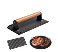Smash Burger Presse - Bois Fer 16x8x8cm Steak Pre-ss | Burger Pre-ss, Rectangulaire avec Poignée en Bois Ustensiles de Cuisine | Non Stick Smash Burger Grill Press Pour Tortilla de Cuisson