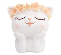 smashing Fleurs | Pots Blancs d'intérieur,Chat jardinières Pots résine tête planteur Stylo Crayon Porte-Brosse Pot Mignon Pots Bureau Cadeau