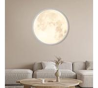 SMCCYYSD Applique Murale Lune, Lampe d'intérieur 3D en Acrylique à intensité Variable avec télécommande, Design Rond Ultra-Fin, éclairage décoratif pour Chambre et Salon