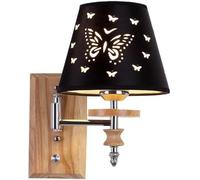 SMCCYYSD Applique Murale Rustique Classique, Lampe de Chevet/liseuse E27 Papillon avec Interrupteur et Abat-Jour en Tissu, orientable, Suspension