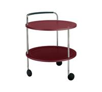 SMD Design Chariot de service Trolley Round bordeaux. structure chromée