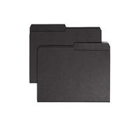 Smead 10364 Lot de 100 chemises réversibles avec languette imprimée 1/2 découpe, format lettre, noir