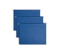Smead 64057 Lot de 25 dossiers suspendus colorés avec onglets 1/5, onglets réglables, format lettre, bleu marine