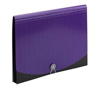 Smead Classeur extensible en polyester, 6 intercalaires, fermeture à rabat et cordon, format lettre, motif vague violet/noir (70882)