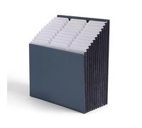 Smead Classeur stade, 12 poches, soufflet résistant aux déchirures, format lettre, bleu marine, alphabétique/quotidien/mensuel/étiquettes de ménage (70211)