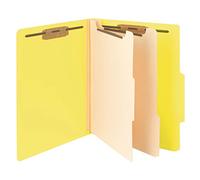 Smead Colored Classification Folders 6 Section Yellow Letter Lot de 10 chemises Jaune 298 mm 254 mm