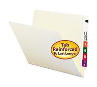 Smead End Tab File Folder, Shelf-Master Reinforced Straight-Cut Tab, Letter Size, Manille, 100 par boîte (24109)