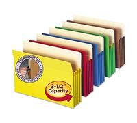 Smead File Pocket, Straight-Cut Tab, 3-1/2 Expansion, Legal Size, Assorted Colors, 5 per Pack (74892)