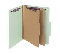 Smead Pressboard 14074 Lot de 20 classeurs de classement avec attaches SafeSHIELD®, 2 intercalaires, extension de 5,1 cm, format lettre, gris/vert, 20 par boîte