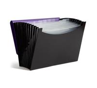 Smead Trieur à 12 poches, fermeture élastique, format lettre, motif vague violet/noir (70862)