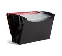 Smead Trieur extensible, 12 poches, fermeture élastique, format lettre, motif vague rouge/noir (70866)