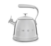 Smeg, Bouilloire Sifflante WKF01SS, en Acier Inoxydable, Capacité 2,3 L, Couvercle Amovible et Bec Doseur, Compatible avec Induction, Chrome