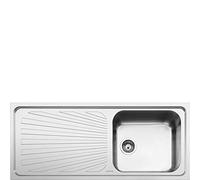 Smeg SGE116.1S Série Alba Évier à encastrer en acier inoxydable satiné avec 1 cuve Dimensions 116 x 50 cm