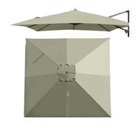 SMELEDFCFK 2.5×2.5m 3×3 Housse De Rechange pour Parasol Déporté Toile De Rechange pour Parasol Carré Dessus De Parapluie De Rechange 8 Baleines Anti-UV/Étanche(Light Khaki,300x300cm(10'x10'))
