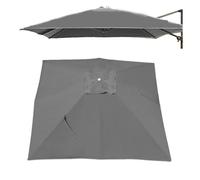 SMELEDFCFK 2.5×2.5m 3×3 Housse De Rechange pour Parasol Déporté Toile De Rechange pour Parasol Carré Dessus De Parapluie De Rechange 8 Baleines Anti-UV/Étanche(Grey,250x250cm(8'x8'))