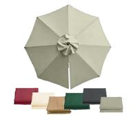 SMELEDFCFK 3/3.5m Housse De Rechange pour Parasol Déporté De Terrasse, Auvent De Remplacement pour Parasol Rond, Toile De Parasol 8 Baleines pour Extérieur(Light Grey,300cm(10ft))