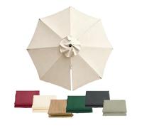 SMELEDFCFK 3/3.5m Housse De Rechange pour Parasol Déporté De Terrasse, Auvent De Remplacement pour Parasol Rond, Toile De Parasol 8 Baleines pour Extérieur(Beige,300cm(10ft))