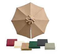SMELEDFCFK 3/3.5m Housse De Rechange pour Parasol Déporté De Terrasse, Auvent De Remplacement pour Parasol Rond, Toile De Parasol 8 Baleines pour Extérieur(Khaki,350cm(11.5ft))