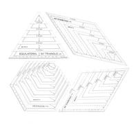 SMGDA Lot de 4 règles de matelassage, modèles de matelassage faits à la main, triangle à 60 degrés et diamant, diamant à 45°, modèles hexagonaux, règle de patchwork pour dessin, coupe, assiette et