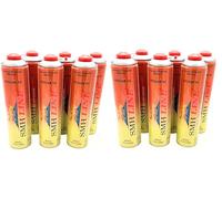 SMH LINE® Lot de 12 cartouches de gaz universelles de 600 ml pour réchaud de camping, désherbage, brûleur à gaz, mélange propane butane 7/16", filetage européen EN417, cartouche à vis, chalumeau à