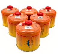 SMH LINE Lot de 6 cartouches à visser de 500 g butane propane - Valve universelle 7/16 - Cartouches de gaz - Valve EN 417 - Brûleur Bunsen - Réchaud de camping - Réchaud à gaz - Chalumeau à souder