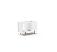 Vipack Lit bébé SMILE 60 x 120 cm – sommier réglable à lattes, MDF laqué blanc