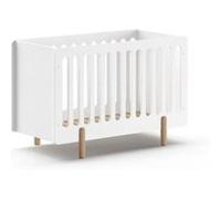 Vipack Lit bébé SMILE 60 x 120 cm – sommier réglable à lattes, MDF laqué blanc