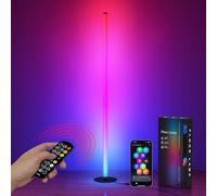 Smiling Shark RGBIC Lampadaire sur Pied, 140cm Lampadaire Salon sur Pied Contrôle Via App et Télécommande Réglable 16 Millions de Couleurs DIY Modes RGB Lampe d'Angle avec Sync de Musique Pour Chambre