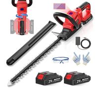 SMILOVII Taille-Haie sans Fil 21V, Moteur 850W, Lame 50cm, Poignée Pivotante 180°, Taille-Haie Électrique Pro avec 2 Batteries Lithium 2.0Ah pour Entretien du Jardin