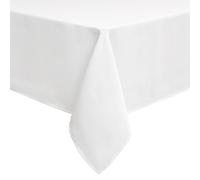 smiry Nappe Rectangulaire 140 x 180 cm Aspect Lin Nappe Exterieur Impermeable Nappe de Table Anti Tache pour Manger, Jardin - Blanche