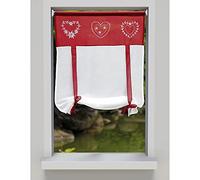 Smithoom 1 Panneau Store Romain à Poche pour Tringle Brodé Fenêtre Rideau Voilages pour Salon Chambre Balcon Cuisine Salle de Bain 60x120cm Vin Rouge