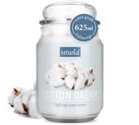 smøla Grande bougie parfumée en verre I Cotton Dream 625ml - Bougie linge frais I jusqu'à 140 heures de combustion I bougie en cire de soja végétale I idée cadeau parfaite