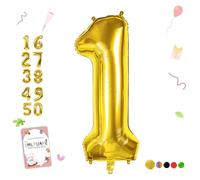 Smlpuame Ballons Anniversaire 1 Ans - Ballon Chiffre Gonflable 101cm 0-100 Or, Décoration Anniversaire, Mariage, Fête d’Enfant et Événements Festifs