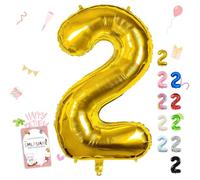 Smlpuame Ballons Anniversaire 2 Ans - 101cm - Ballon Chiffre 0-9 10-19 20 30 40 50 60 70 80 90 100 Or, Gonflable Grand Hélium Mariages Party et Happy Birthday Fête Decoration