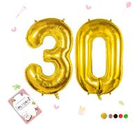 Smlpuame Ballons Anniversaire 30 Ans - 101cm - Ballon Chiffre 0-9 10-19 20 30 40 50 60 70 80 90 100 Or, Gonflable Grand Hélium Mariages Party et Happy Birthday Fête Decoration