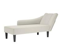 smnyxs Fauteuil Long Velours Crème avec Accoudoir Droit | Velours doux, mousse résiliente, soutien corps, usage salon ou bureau, look élégant