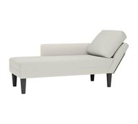 smnyxs Fauteuil Long Velours Crème avec Coussin Lombaire Et Accoudoir Droit | Mousse haute résilience, tissu velours doux, coussin lombaire inclus, style polyvalent salon ou chambre, accoudoir droit
