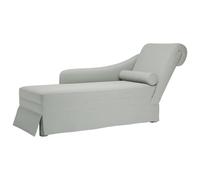 smnyxs Fauteuil Long Velours Gris Clair avec Traversin Et Accoudoir Droit | Mousse haute résilience, soutien personnalisé, velours doux, usage salon chambre bureau, traversin décoratif