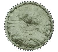 smnyxs Pouf Rond Velours Vert 40x20 cm Repose-Pieds et Siège | Velours doux, garnissage fibres, usage 2 en 1, salon chambre toilettes, touche décorative