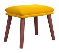 smnyxs Repose-Pied Jaune Moutarde 45x29,5x35 cm Velours | Pieds en bois d'hévéa, tissu velours doux, design multifonctionnel, siège d'appoint, décor intérieur moderne