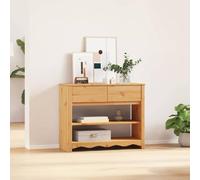 smnyxs Table Console avec Tiroir en Pin Massif, Chêne, 89,5 x 37 x 73 cm | Bois de pin massif, rangement spacieux, design classique, pieds effilés, entrée ou salon, finition lisse