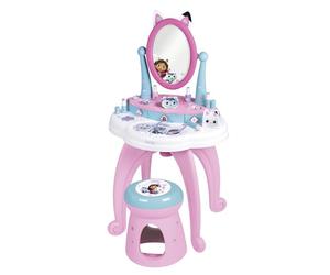 Smoby - Gabby et la Maison Magique - Coiffeuse 2 en 1 - Tabouret + 12 Accessoires Factices Inclus - Miroir Orientable - Dès 3 Ans - A Partir de 3 Ans - Fabrication Française