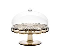 Guzzini Vanity Cake Stand with Dome Cover, Smoke Color, Bio-based Material