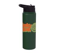 Smokey Bear Cute Head Logo 70's Style Typography Stainless Steel Insulated Water Bottle