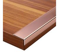 Smooth Stair Nosing Protector,Step Edge Trim Strips Wood to Tile, L-Molding Flooring Transition Strip, for Outdoor Indoor Staircases Pads(Rose Gold,Long 90cm/35.4in)