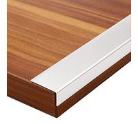 Smooth Stair Nosing Protector,Step Edge Trim Strips Wood to Tile, L-Molding Flooring Transition Strip, for Outdoor Indoor Staircases Pads(Silver,Long 130cm/51.2in)